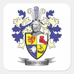 McIntosh Familienwappen-Wappen Quadratischer Aufkleber