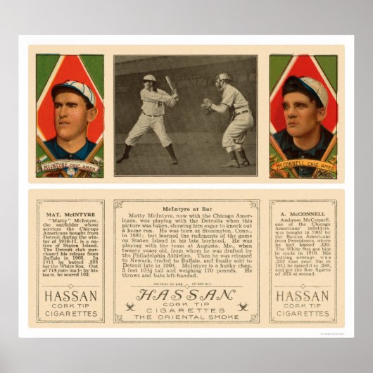 McIntyre bei Bat White Sox Baseball 1912 Poster (Vorne)