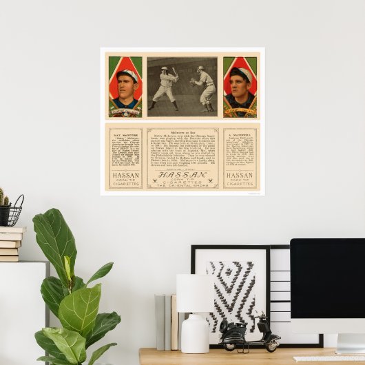 McIntyre bei Bat White Sox Baseball 1912 Poster (Heimbüro)