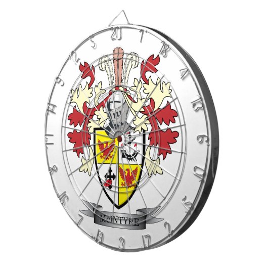 McIntyre Familienwappen-Wappen Dartscheibe (Vorderseite rechts)