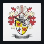 McIntyre-Familienwappen-Wappen Quadratische Wanduhr<br><div class="desc">McIntyre Familienwappen und Scottish McIntyre Wappen. Für Männer mit dem McIntyre-Nachnamen und für Frauen mit dem Nachnamen McIntyre. Klicken Sie auf 'McIntyre Familienwappen',  um alle unsere Designs mit dem Namen McIntyre zu sehen.</div>