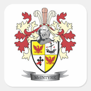 McIntyre Familienwappen-Wappen Quadratischer Aufkleber