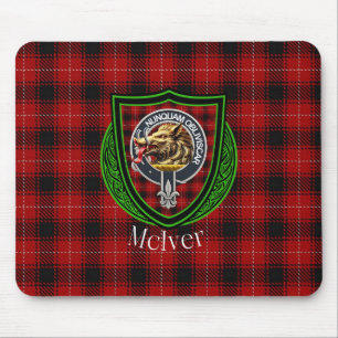 McIver Schottischer Clan Tartan und Wappen Mousepad