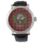 McIver Scottish Clan Tartan & Crest Armbanduhr (Vorderseite)