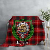 McIver Scottish Clan Tartan Crest Fleecedecke