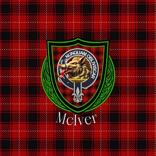 McIver Scottish Clan Tartan Crest Fleecedecke