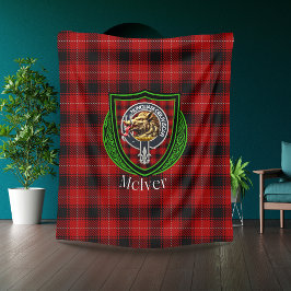 McIver Scottish Clan Tartan Crest Fleecedecke