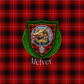 McIver Scottish Clan Tartan Crest Fleecedecke