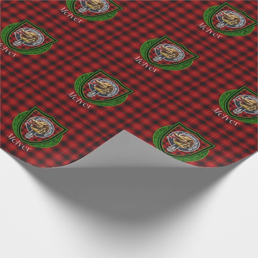 McIver Scottish Clan Tartan & Crest Geschenkpapier (Ecke)