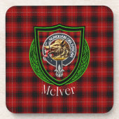 McIver Scottish Clan Tartan & Crest Getränkeuntersetzer (Vorderseite)