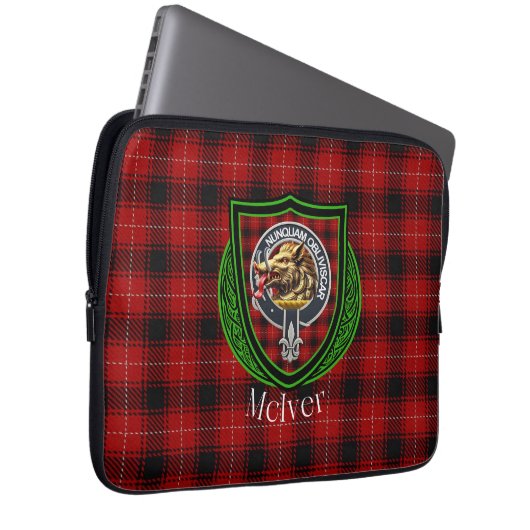 McIver Scottish Clan Tartan & Crest Laptopschutzhülle (Vorne Rechts)