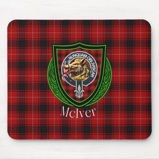 McIver Scottish Clan Tartan & Crest Mousepad (Vorne)