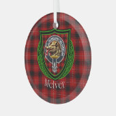 McIver Scottish Clan Tartan & Crest Ornament Aus Glas (Vorderseite links)