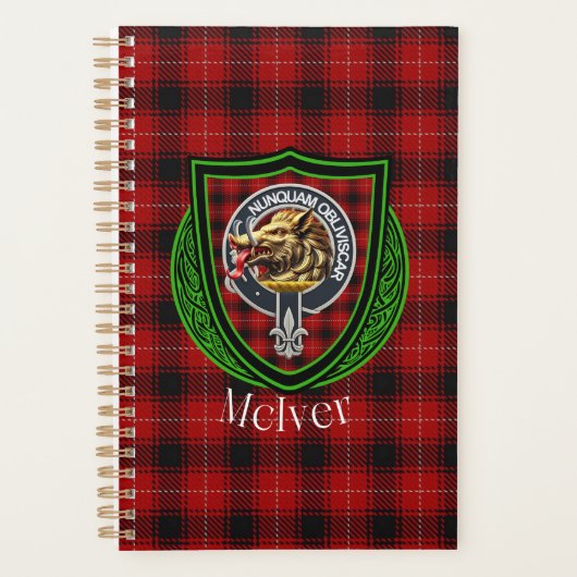 McIver Scottish Clan Tartan & Crest Planer (Vorderseite)