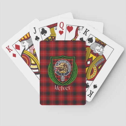 McIver Scottish Clan Tartan & Crest Spielkarten (Rückseite)