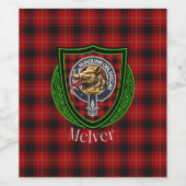 McIver Scottish Clan Tartan & Crest Weinetikett (Einzelnes Label)