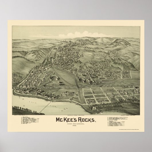 McKee's Rocks, PA Panoramic Map - 1901 Poster (Vorne)