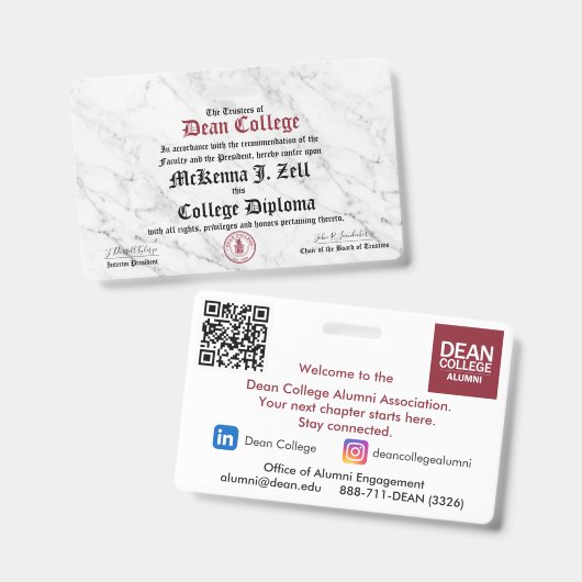 McKenna J. Zell Ausweis (Vorder- & Rückseite)