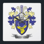 McKenzie Familienwappen-Wappen Quadratische Wanduhr<br><div class="desc">McKenzie Familienwappen und Scottish McKenzie Wappen. Für Männer mit dem McKenzie Familiennamen und für Frauen mit den McKenzie Nachnamen. Klicken Sie "McKenzie Familienwappen" an,  um alle unsere Entwürfe zu sehen,  den McKenzie Familiennamen zu kennzeichnen.</div>