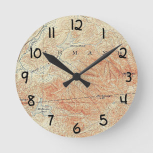 McKenzie und Elchteiche, McKenzie-Bergdetails Runde Wanduhr