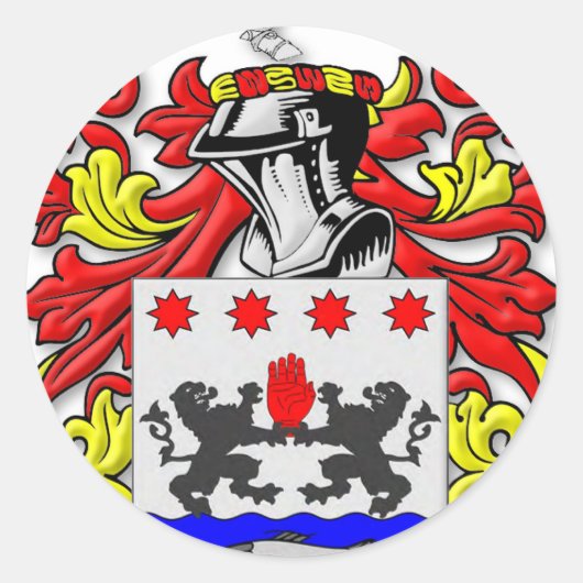 McKeon-Wappen Runder Aufkleber (Vorderseite)