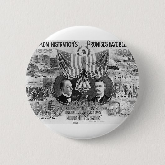 McKinley 1900 - Teddy Roosevelt Button (Vorderseite)
