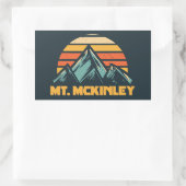 McKinley Alaska Retro Turquoise Rechteckiger Aufkleber (Tasche)