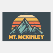 McKinley Alaska Retro Turquoise Rechteckiger Aufkleber (Vorderseite)