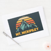 McKinley Alaska Retro Turquoise Rechteckiger Aufkleber (Umschlag)