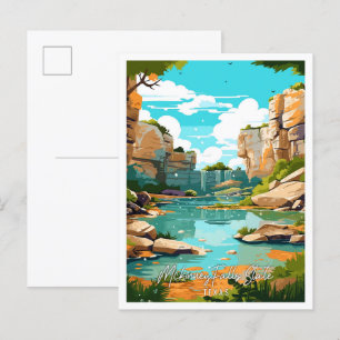 Mckinney Falls State alte Reiseillustration Postkarte