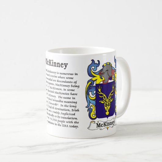 McKinney Familien-Wappen auf einer Tasse (VorderseiteRechts)