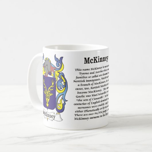 McKinney Familien-Wappen auf einer Tasse (Vorderseite Links)