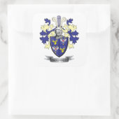 McKinney Family Crest Coat of Arms Quadratischer Aufkleber (Tasche)