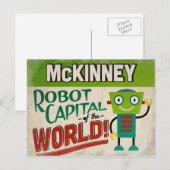 McKinney Texas Robot - Funny Vintag Postkarte (Vorne/Hinten)