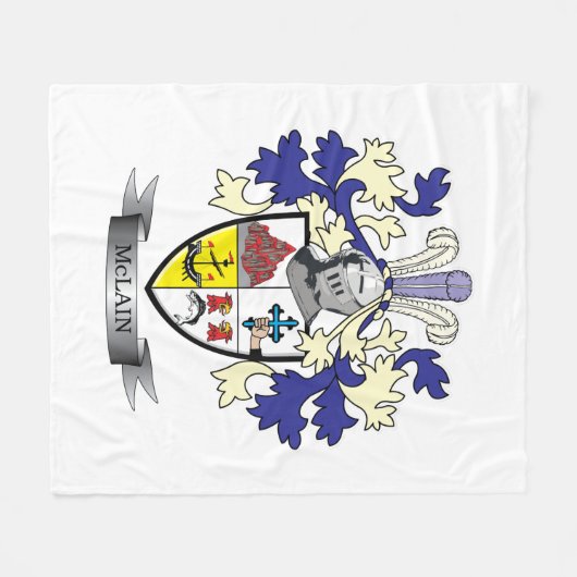 McLain Familienwappen-Wappen Fleecedecke (Vorderseite (Horizontal))