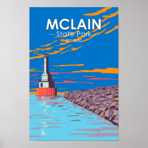 McLain Staat Park Michigan Vintag Poster