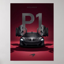 McLaren P1 Hypercar Poster - Schwarzer Supersportw