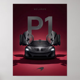 McLaren P1 Hypercar Poster - Schwarzer Supersportw
