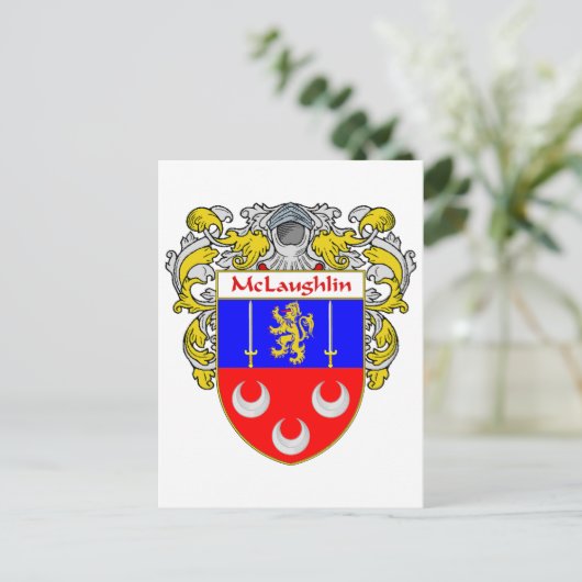 McLaughlin-Wappen (mantled) Postkarte (Stehend Vorderseite)