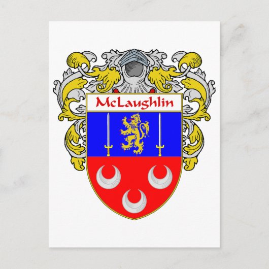McLaughlin-Wappen (mantled) Postkarte (Vorderseite)