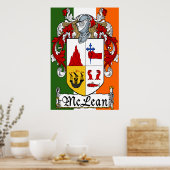 McLean Coat of Arms Irish Flag Print Poster (Küche)