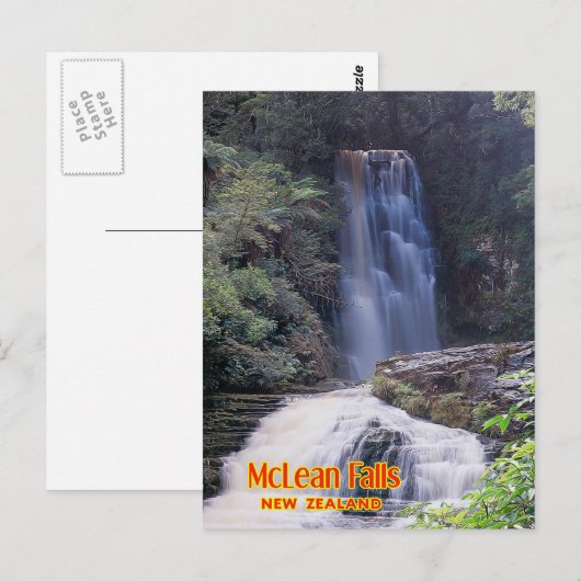 McLean Falls, Neuseeland Postkarte (Vorne/Hinten)