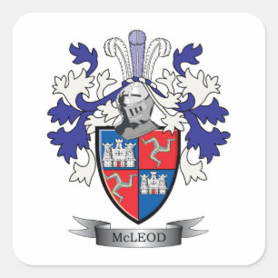 McLeod Familienwappen-Wappen Quadratischer Aufkleber