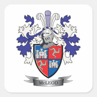 McLeod-Familienwappen-Wappen Quadratischer Aufkleber