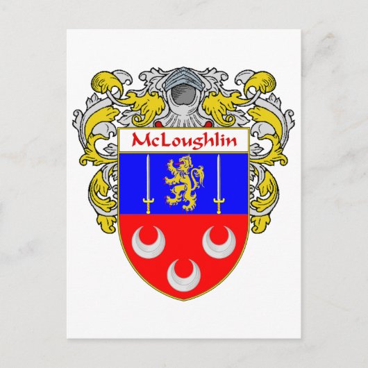 McLoughlin-Wappen (mantled) Postkarte (Vorderseite)