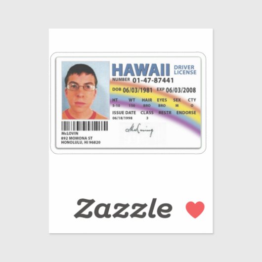 McLovin card Aufkleber (Blatt)