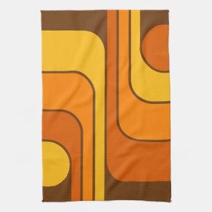 MCM 1970er Jahre Retro-Stil geometrisches Design Geschirrtuch