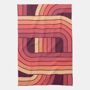 MCM 1970er Jahre Retro-Stil geometrisches Design Geschirrtuch