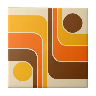 MCM 1970er Retro-Stil geometrisches Streifendesign Fliese
