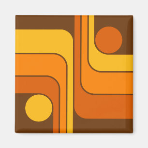 MCM 1970er Retro Style geometrisches Design Magnet
